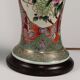 Pair Of XL Vintage Hand-Painted Chinese Floral Pottery Lamps