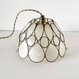 Mother-of-pearl petal pendant lamp