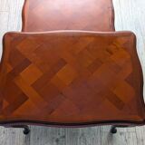 Set of 3 nesting tables - Louis XV style - cherry wood - parquet pattern marquetry decor (parquetry)