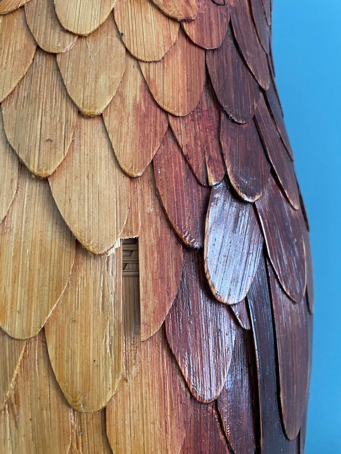 Vintage umbrella stand in the shape of an owl