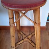 Vintage rattan high bar stool