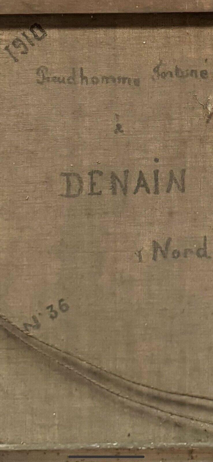 Oil on canvas early 20th century by Fernande Prudhomme 1910 landscape of North Denain