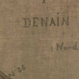 Oil on canvas early 20th century by Fernande Prudhomme 1910 landscape of North Denain