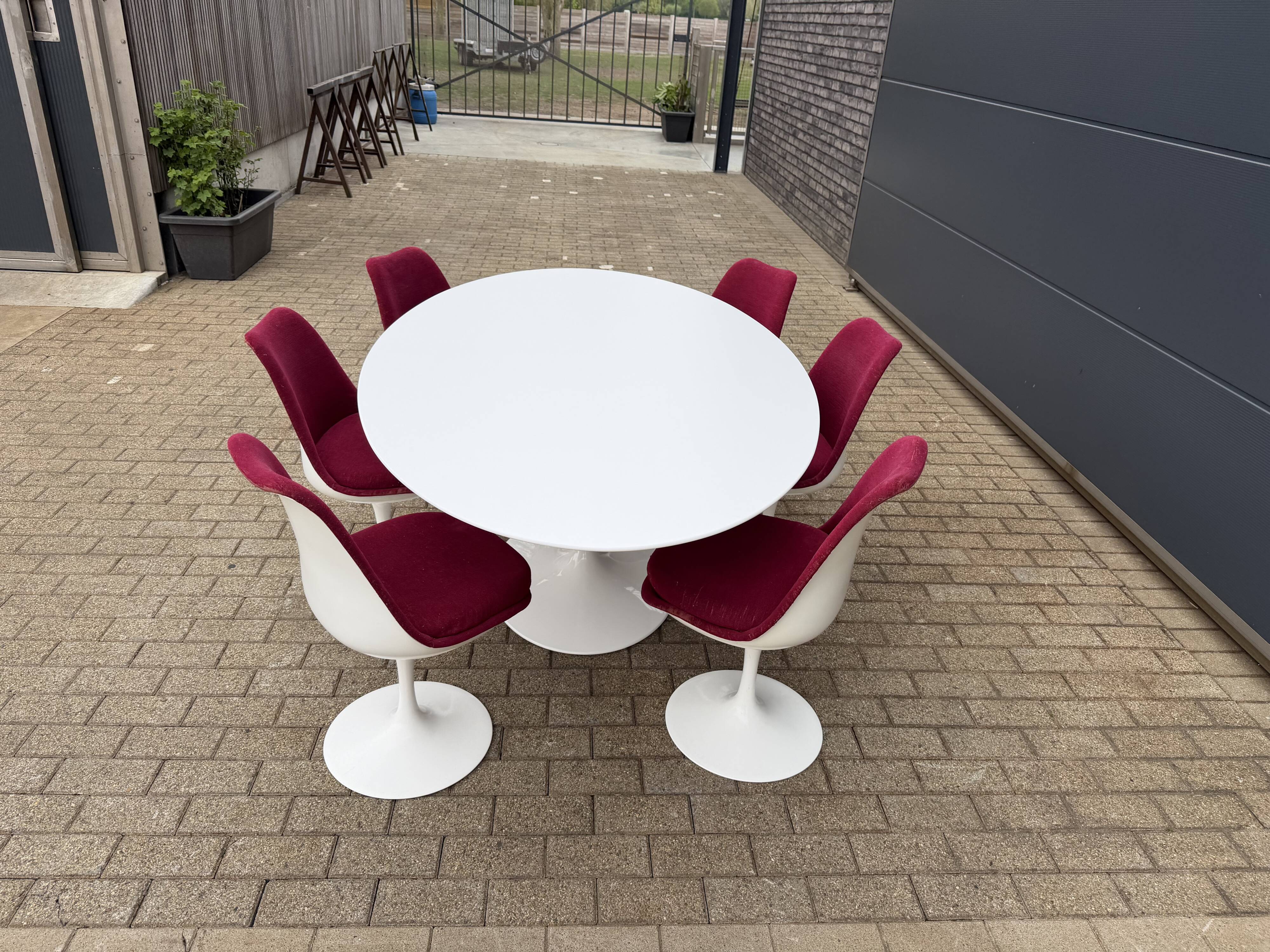 6 original vintage Knoll Tulip chairs by Eero Saarinen