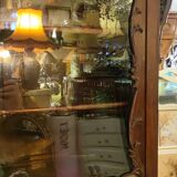 Two-part cabinet, recessed and with a glass-fronted display case, in Indian rosewood, circa 1850/60