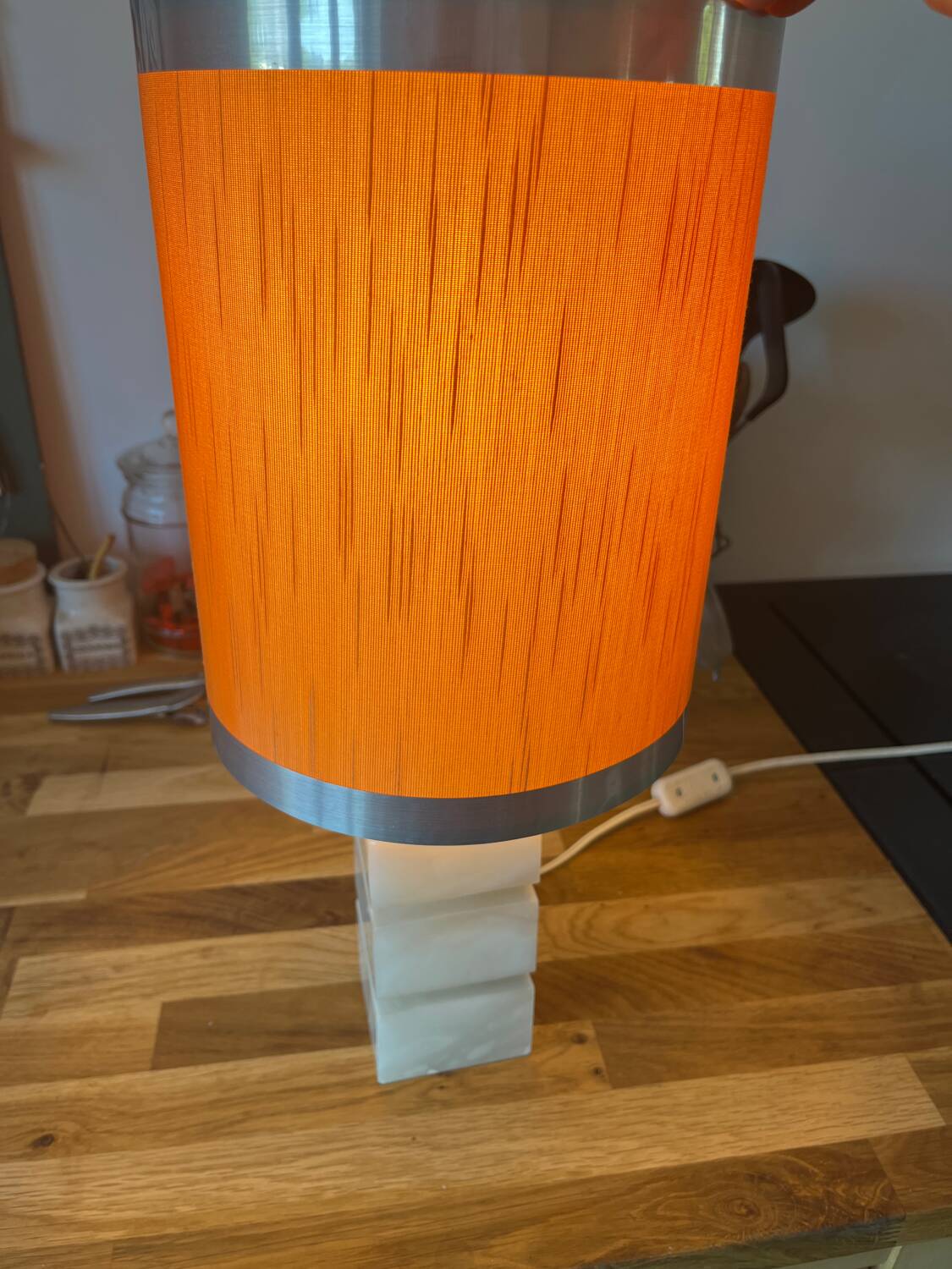 Art Deco marble bedside or living room lamp