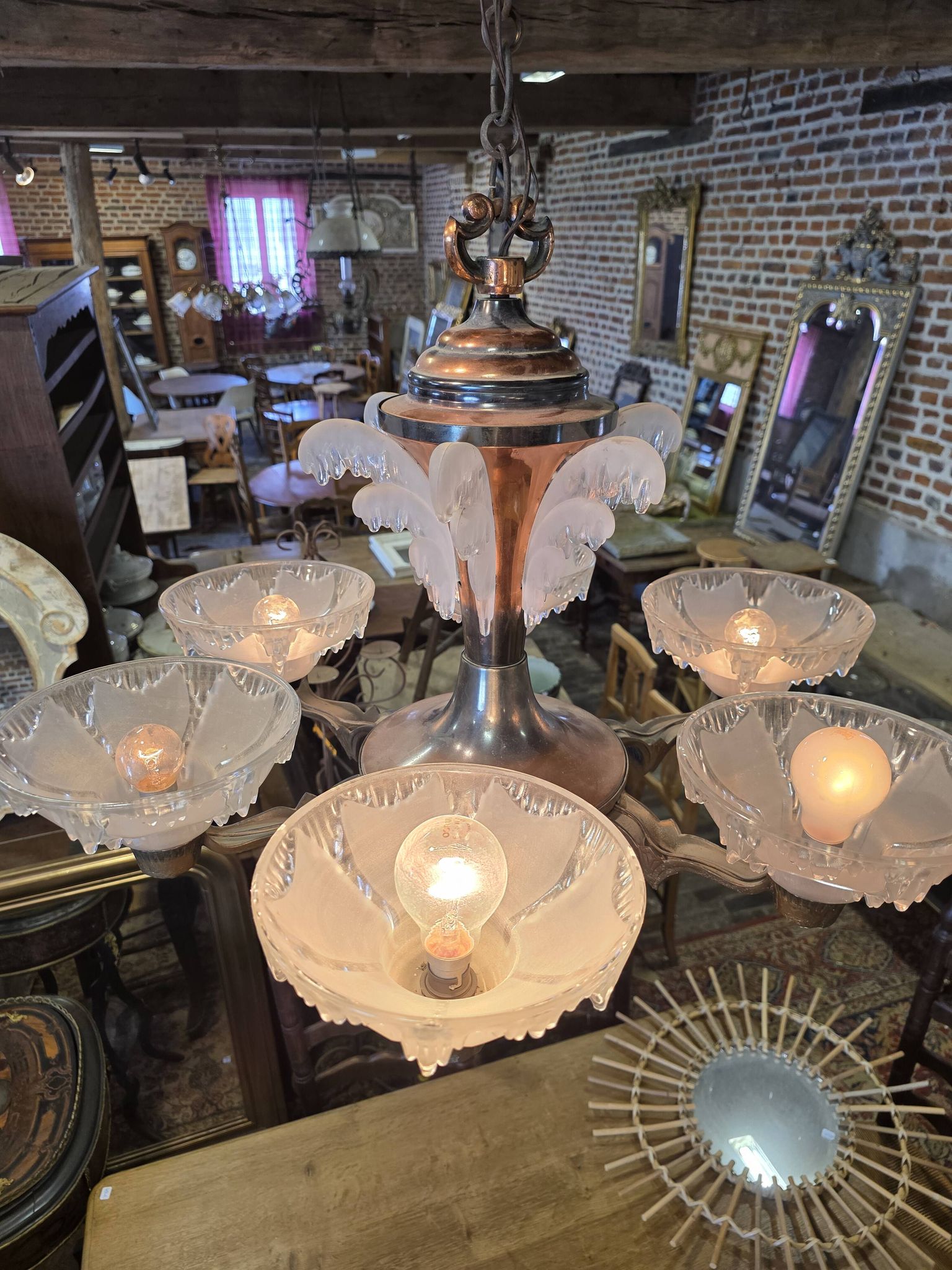 Ezan Art Deco 6-light chandelier
