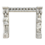 Neo-Gothic stone fireplace