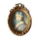 Pastel portrait, medallion frame