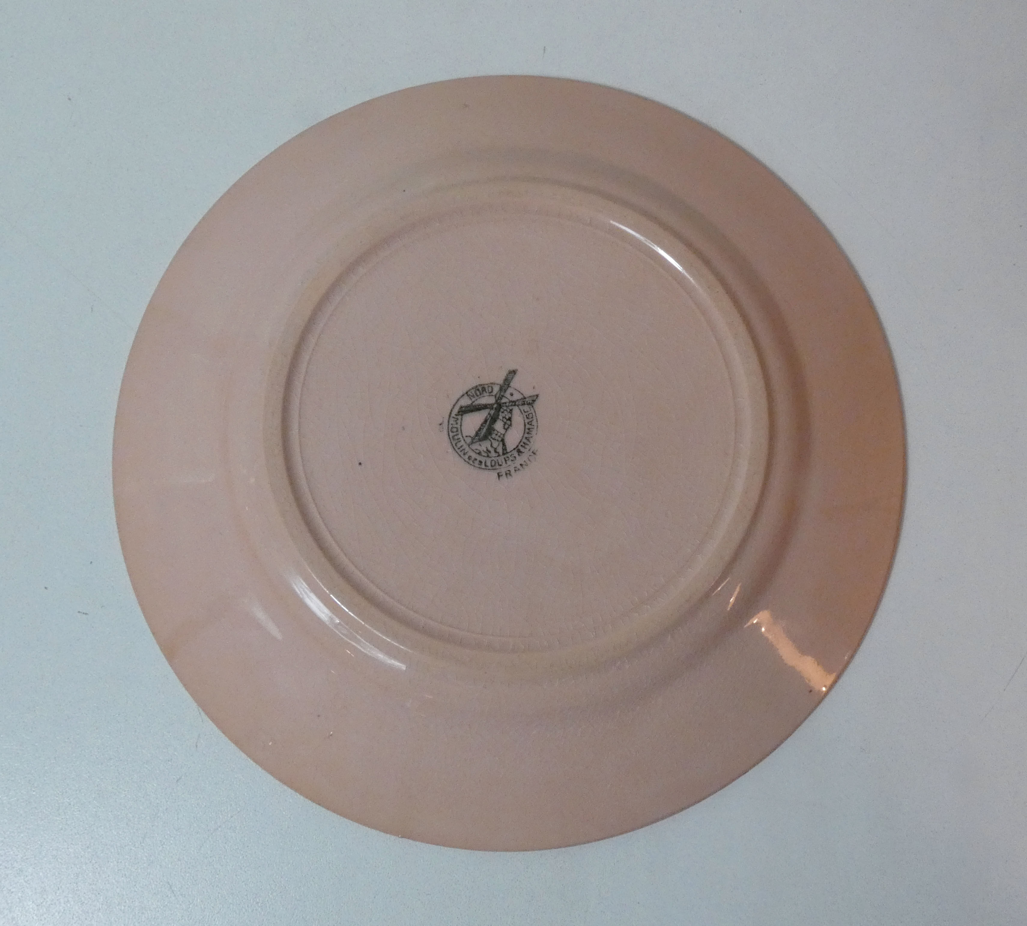 Old plate plate pink sepia Moulin des Loups