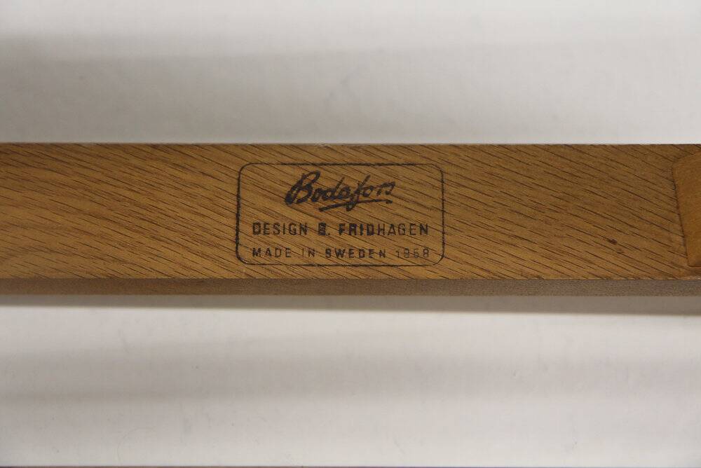 Set of 6 Scandinavian "Reno" chairs in oak, Bodafors, Sweden, 1960.