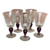 Set of 5 bubbled glasses
