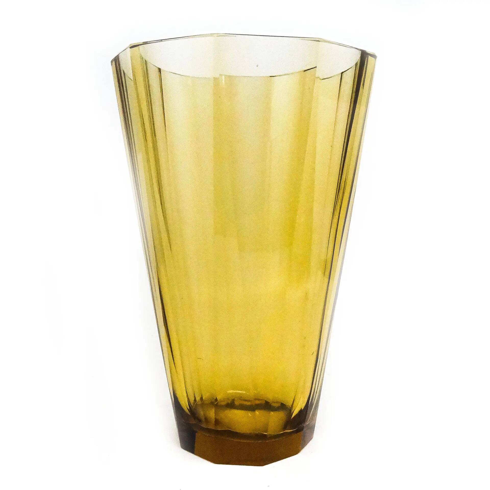 Art Deco vase, crystal, Bohemia, Czechoslovakia, 1930s