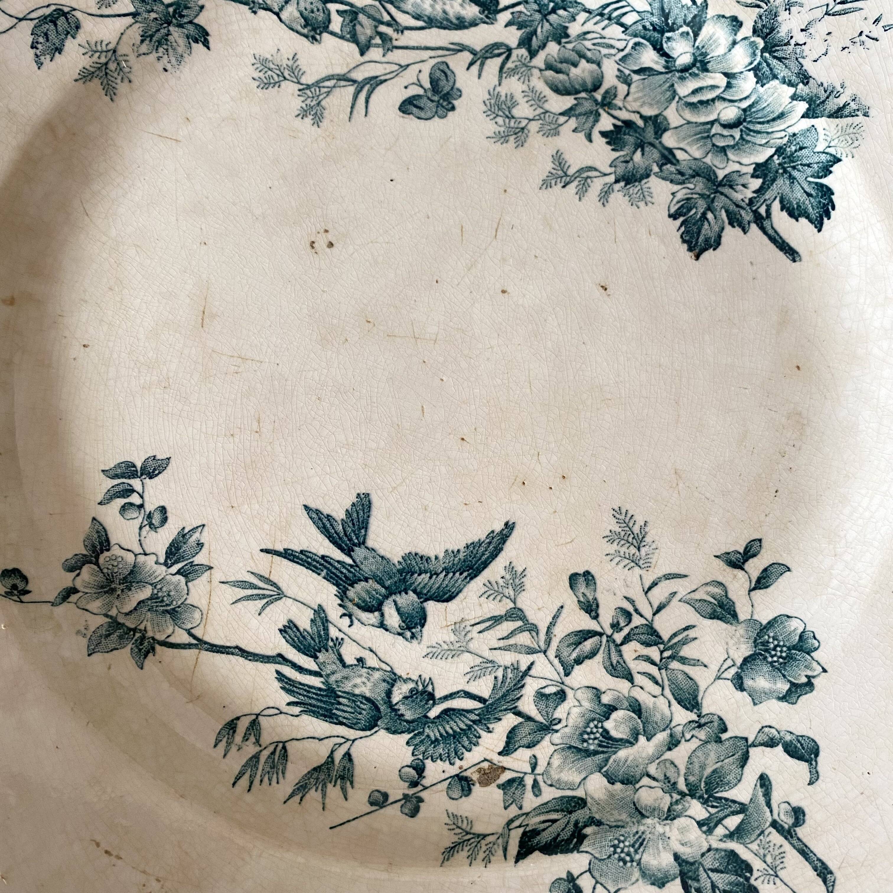Plat rond en terre de fer Longwy "Mignon"