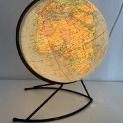 Vintage 1960 globe terrestrial world map Girard Barrère glass - 36 cm