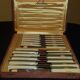 Cutlery set 24 knives in their case.