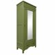 Renovated Art Deco Parisian wardrobe in khaki with original mirror.