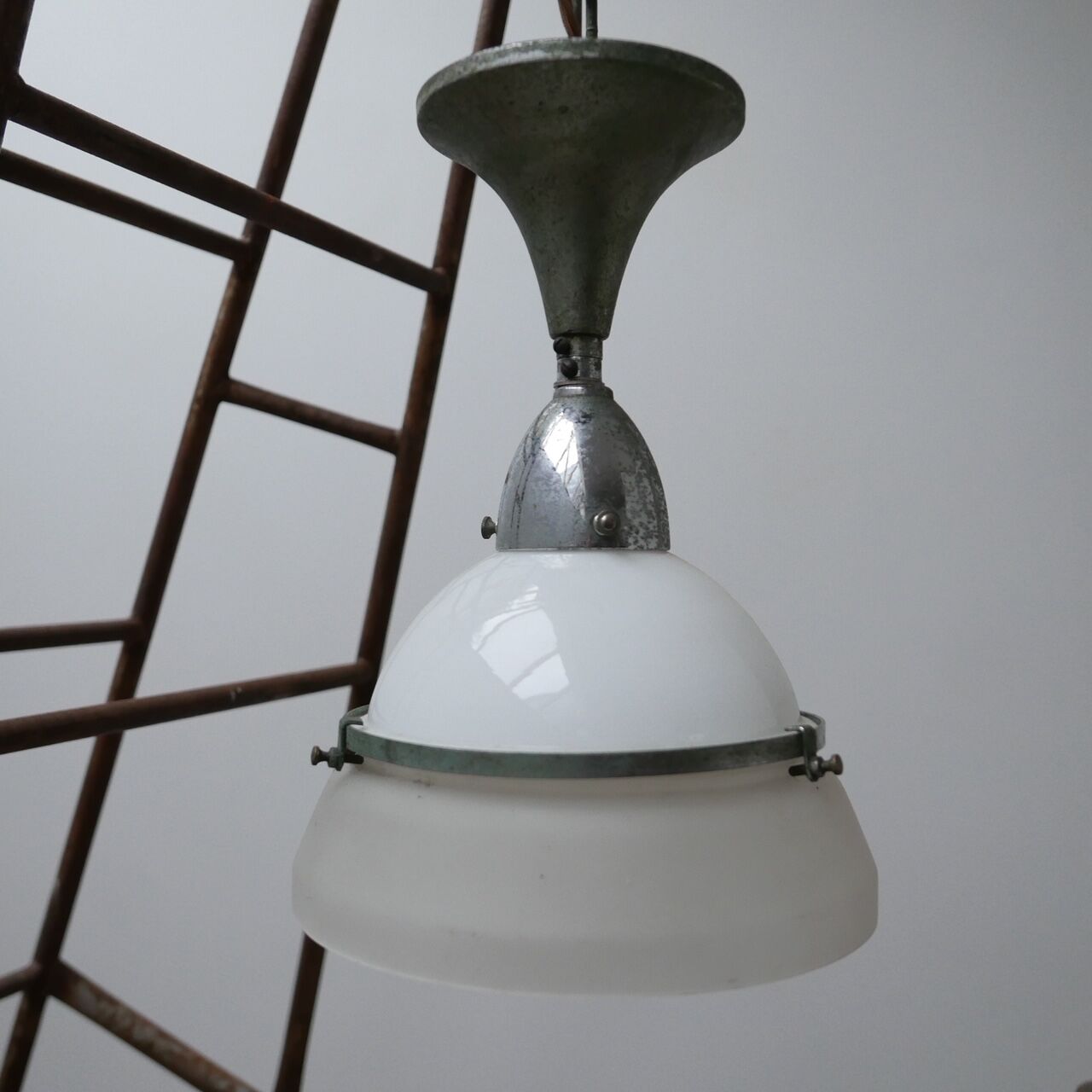 Two Tone Antique Glass Ceiling Pendants (2)