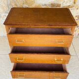 Commode vintage en noyer, pieds compas , circa 1950s