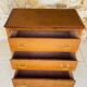 Vintage walnut chest of drawers, splayed legs, circa 1950s.