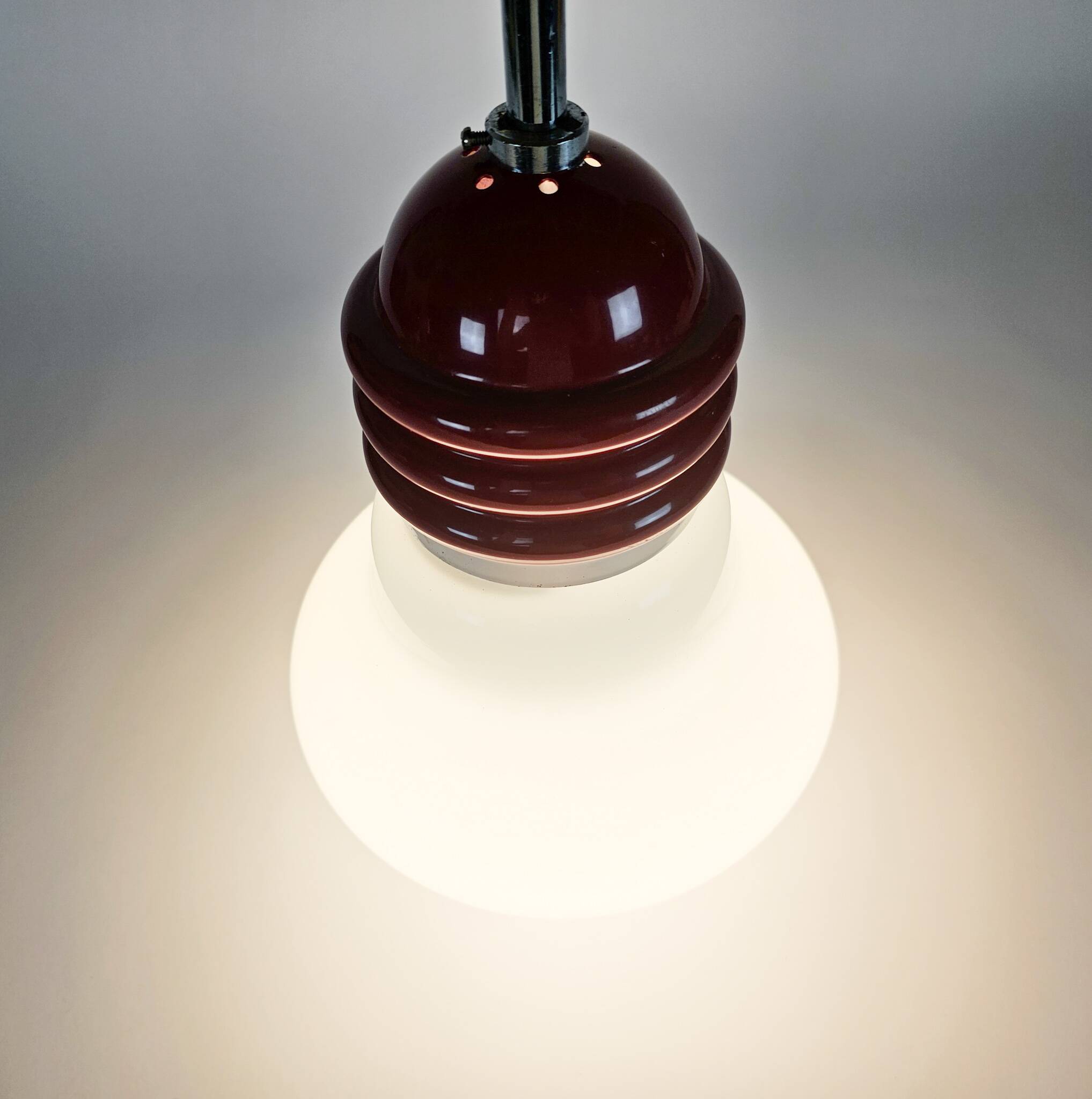 Tronconi - Enrico Tronconi - 'Bulb lamp' -  opaline - chroom - Italie - 1970's