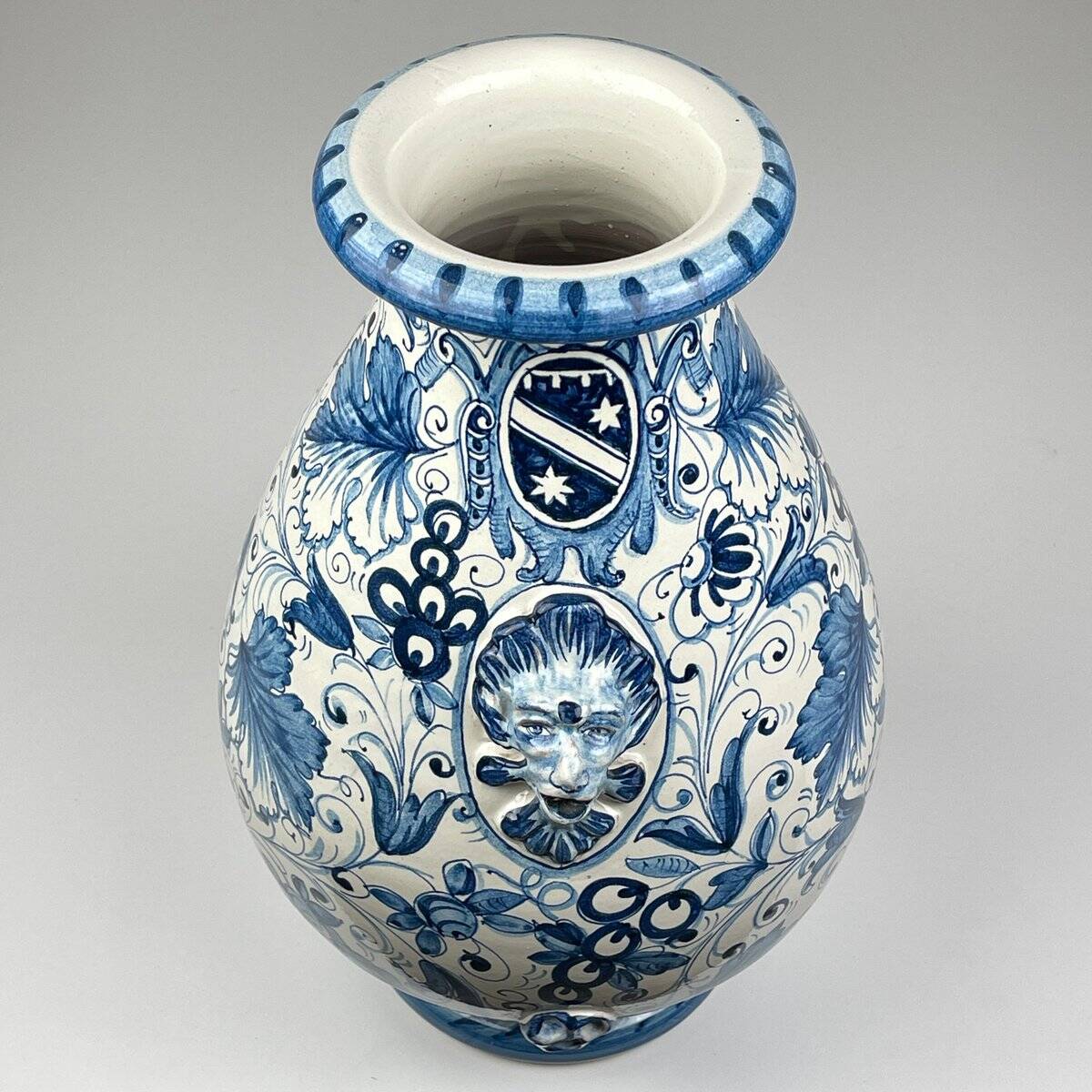 Large Blue Ceramic Vase by Ima for Montelupo Florentino, Italy, 1980s