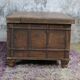 Indian low chest, coffee table in natural teak and metal, unique piece