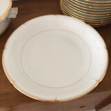 Tableware service 40 pieces in white and gilded porcelain CG Cie France Limoges