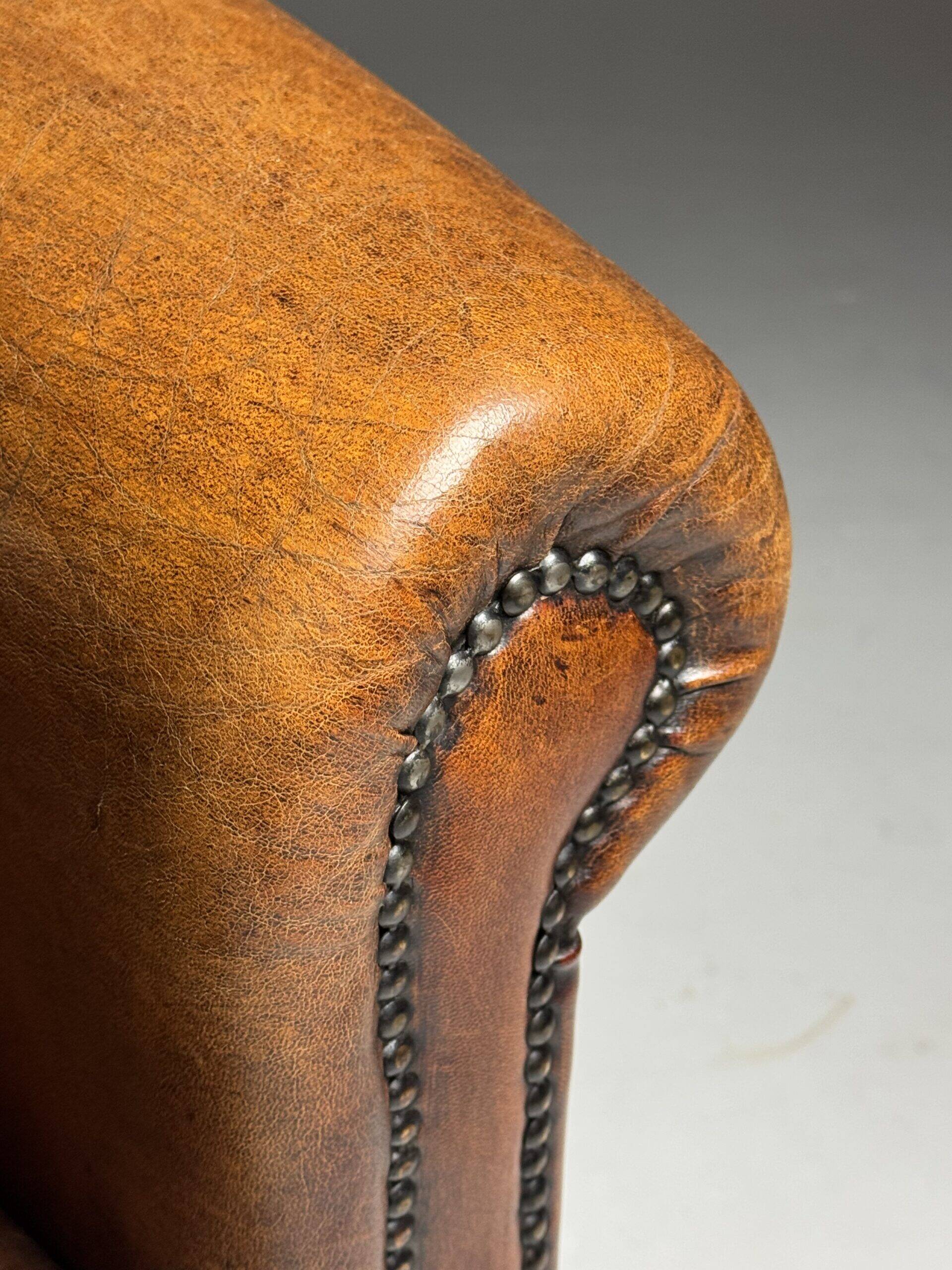 Fauteuil club en peau de mouton 2x classique