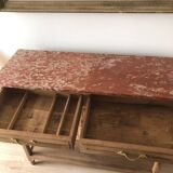 Buffet / Desserte en bois massif vintage, style Art Déco