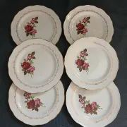 6 antique flat plates in porcelain