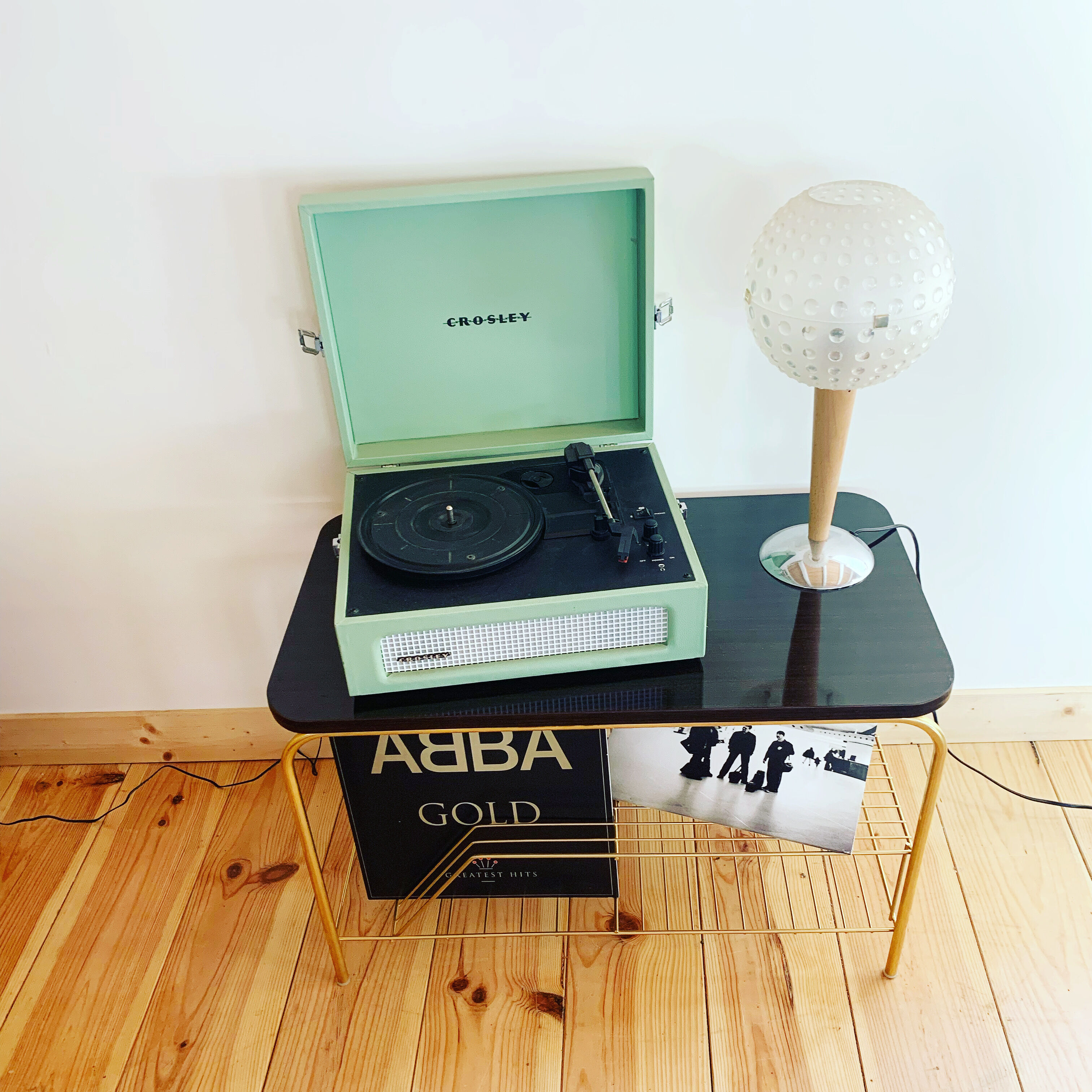 Meuble platine vintage et porte vinyles