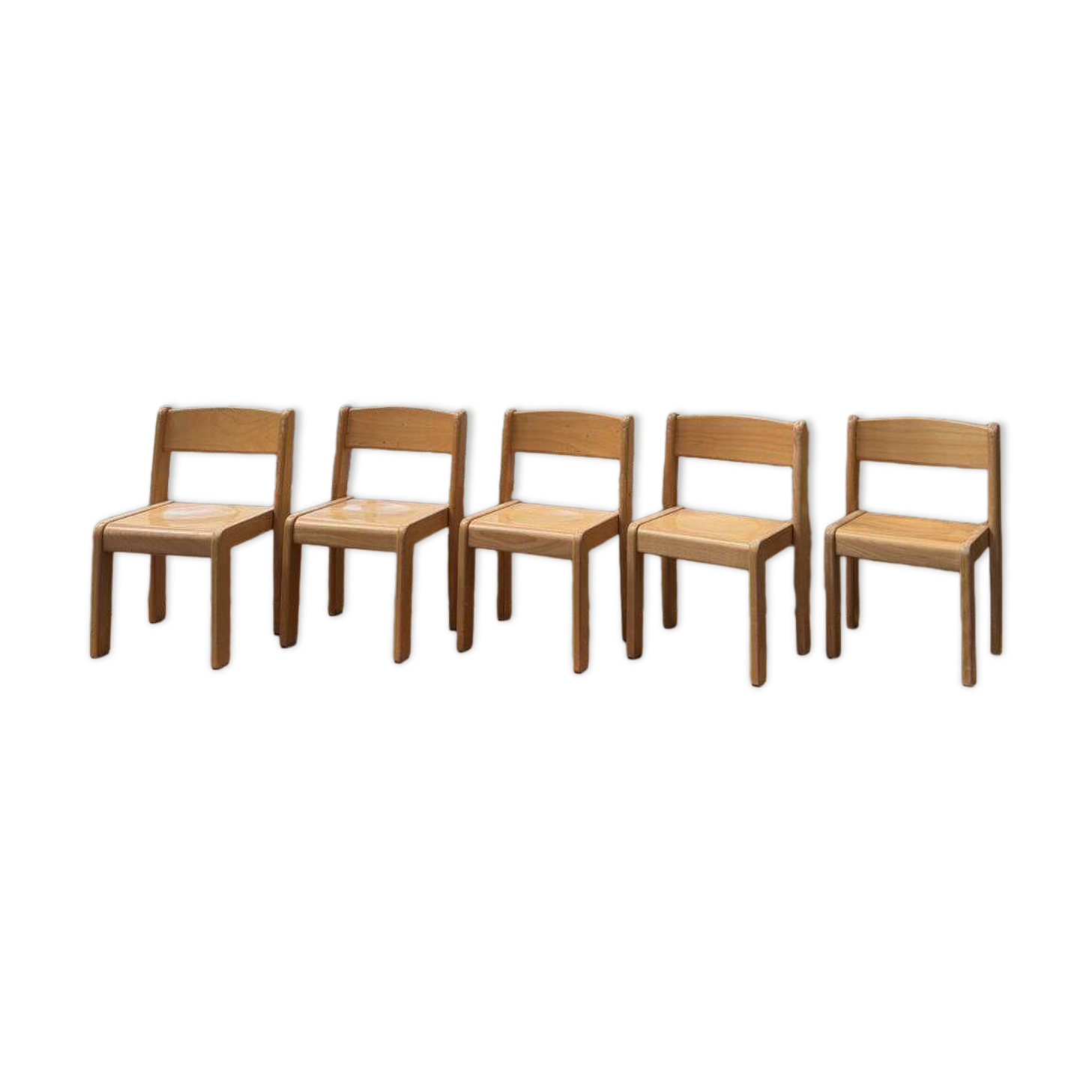 Set of 5 children's chairs from the 1960s.