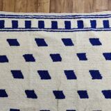 Traditional handmade pure wool rug, blue, size 150 x 250 cm