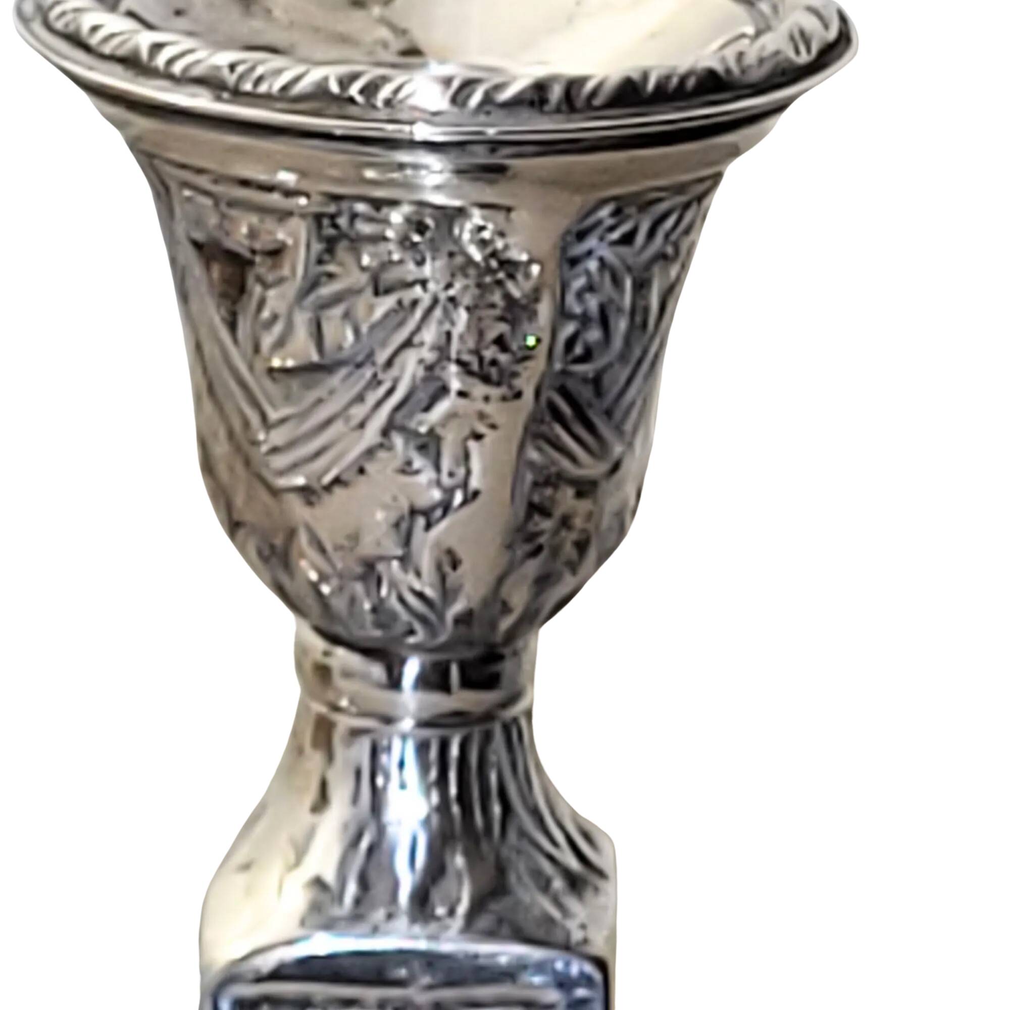 Pair of silver-plated candlesticks – Louis XVI decor – 19th century England