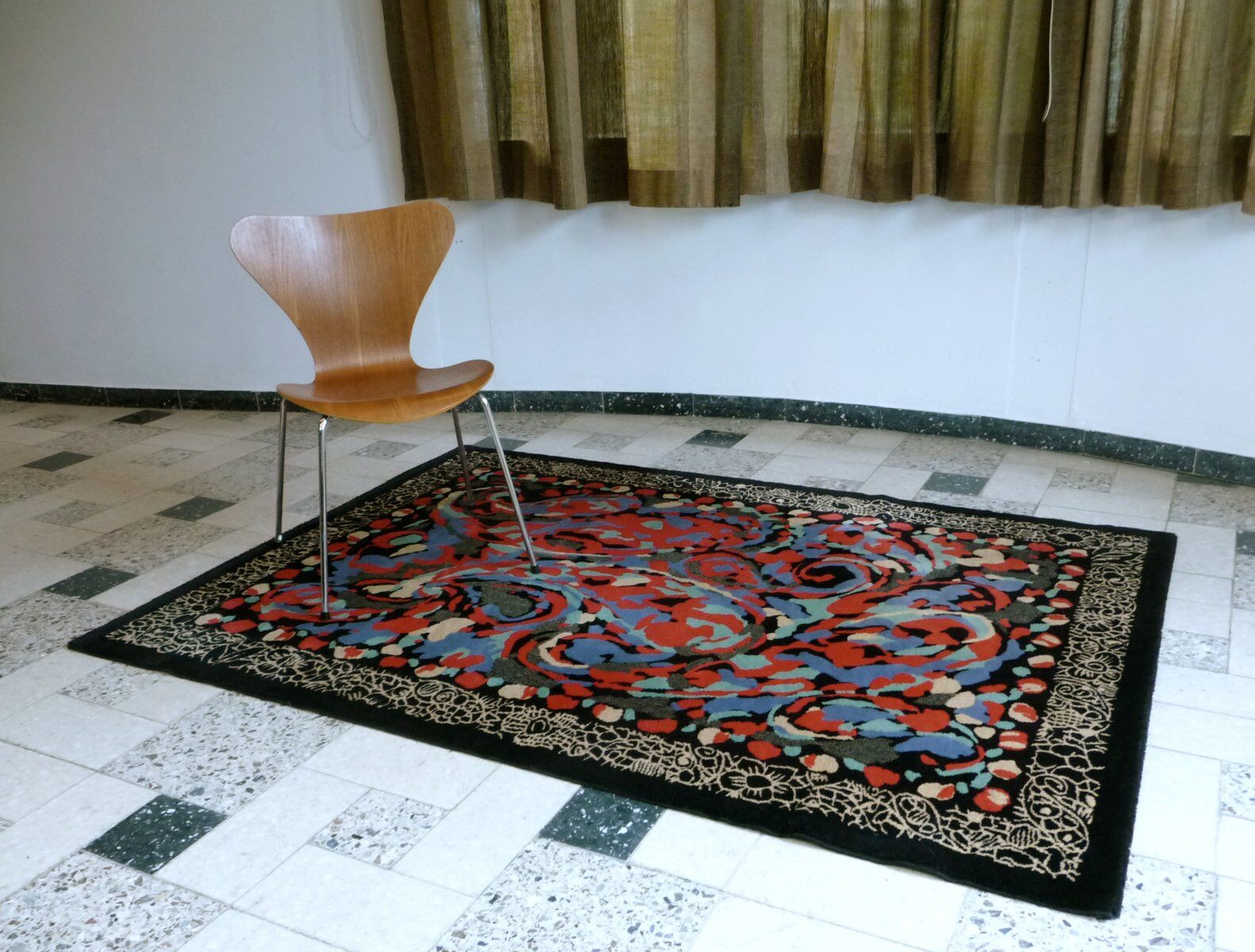 Postmodern Art rug by Pierre Balmain for Van Neder Rugs, France 1980s