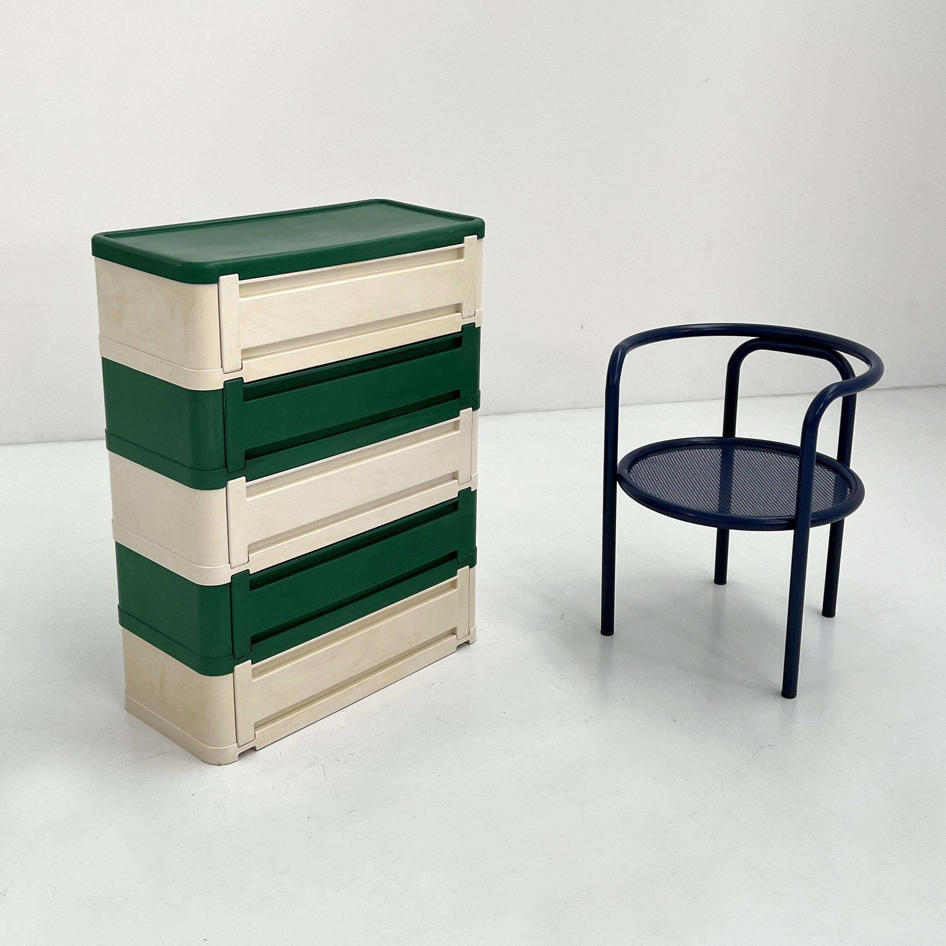 White and green cabinet model “4964” by Olaf Von Bohr for Kartell, 1970