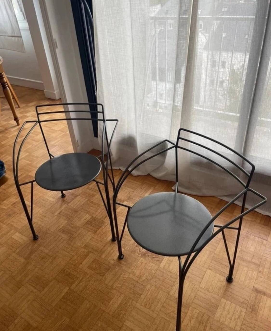 Set of 2 Silver Moon Design Armchairs by Pascal Mourgue for Fermob