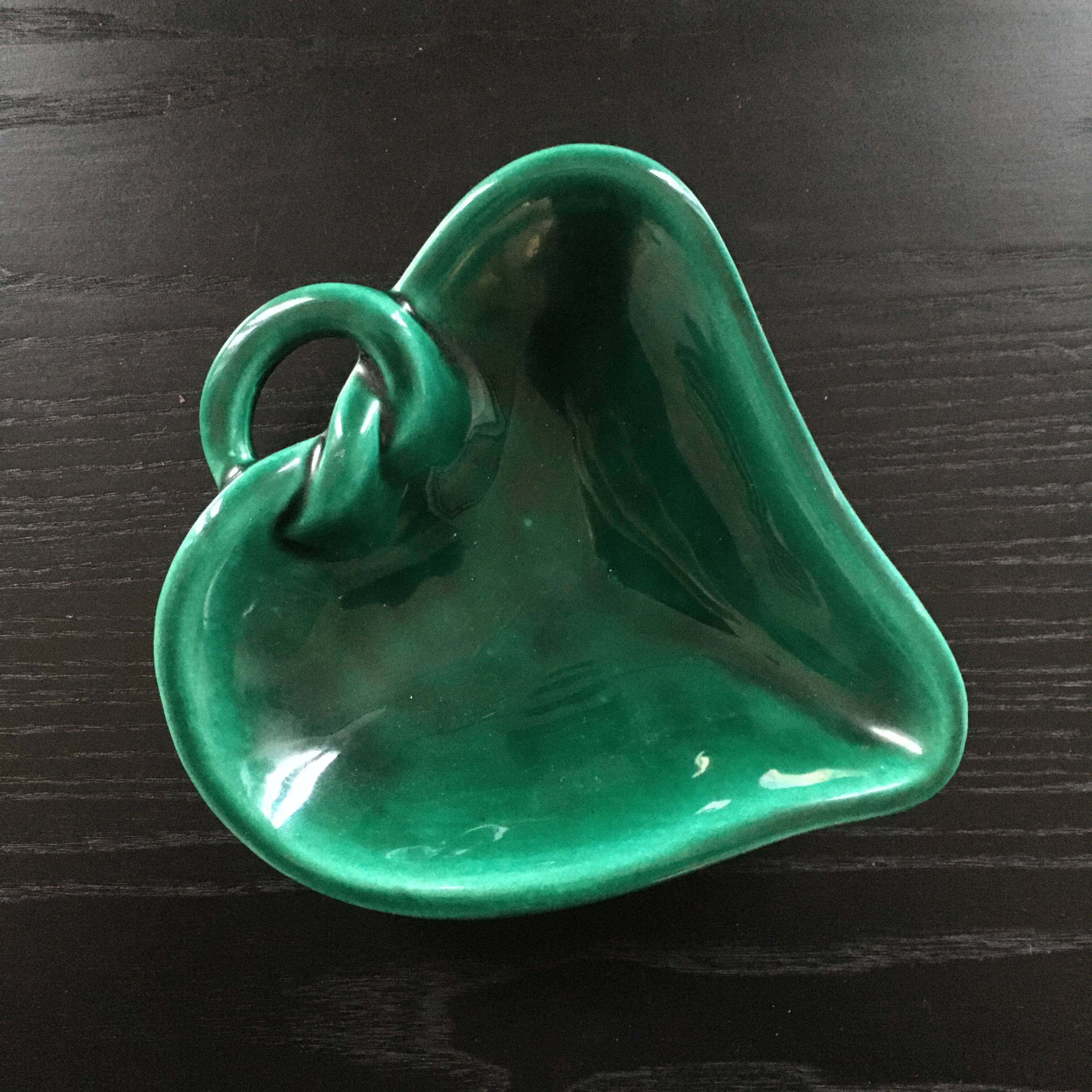 Green earthenware bowl