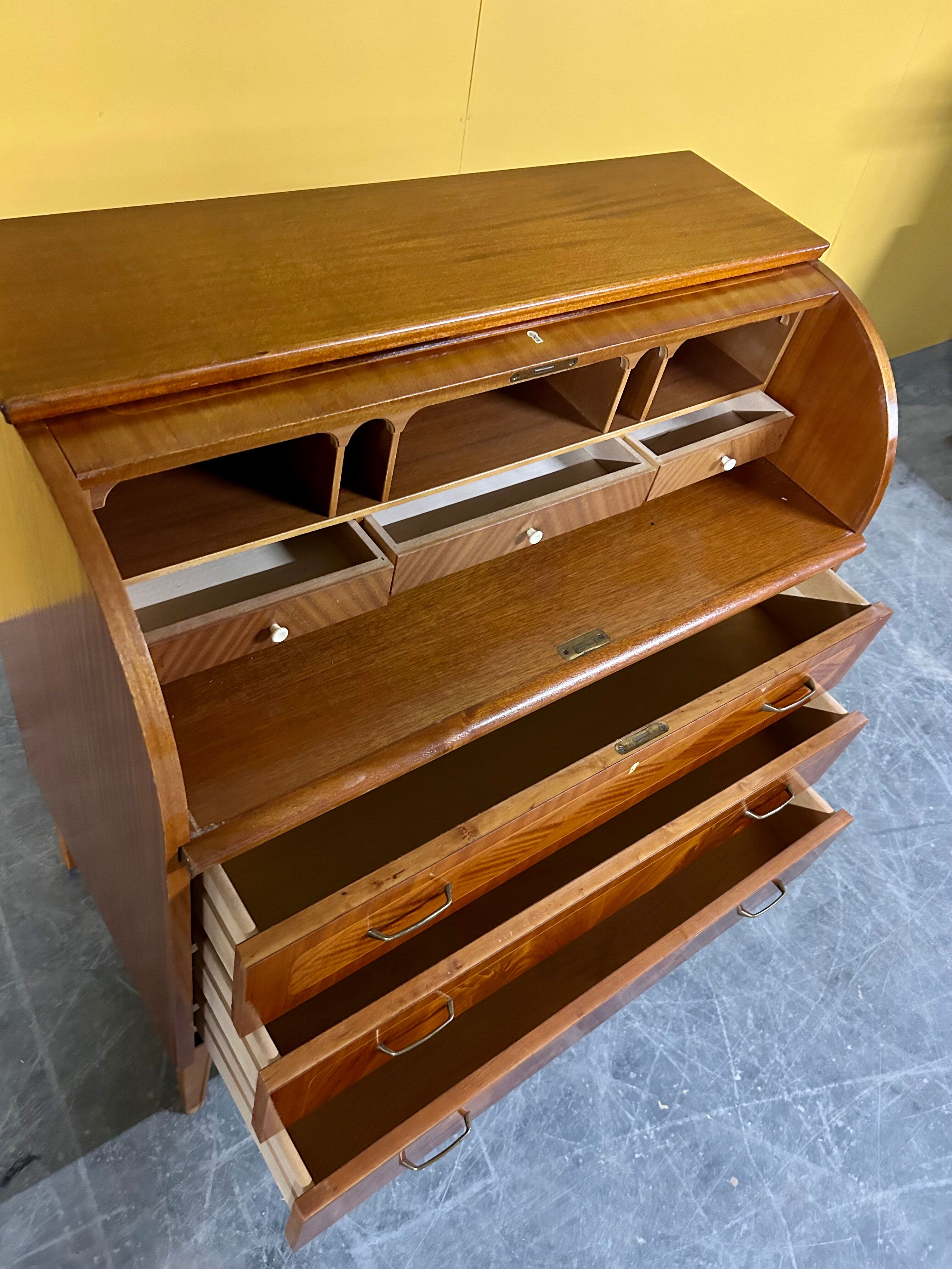 Swedish vintage roll-top desk by Egon Ostergaard, 1960s