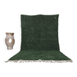 Handmade traditional pure wool rug, green, size 1.4/2.6 m.