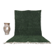 Tapis en laine pure fait main traditionnelle vert taille 1,4/2,6 m