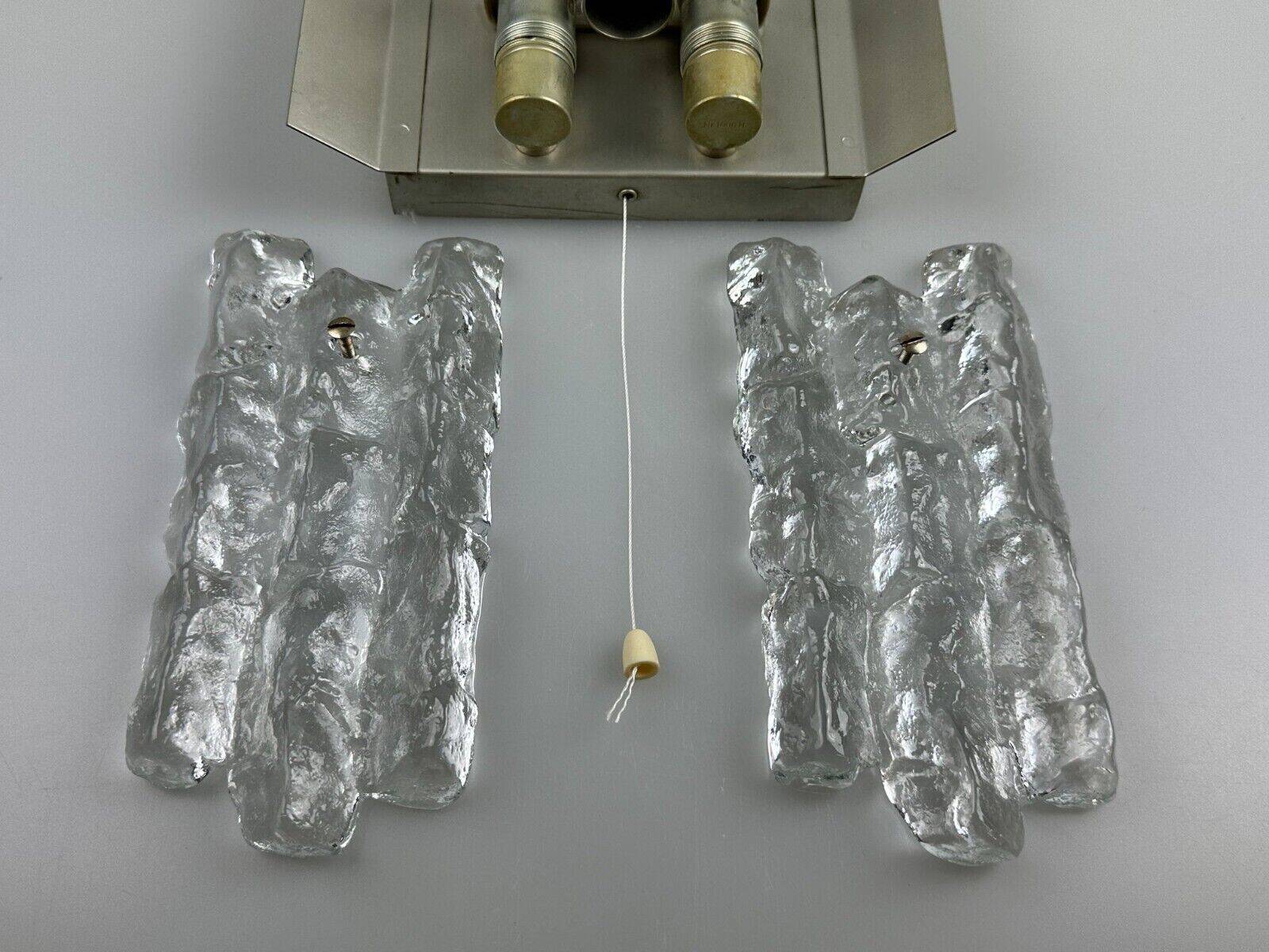 60s 70s wall lamp J.T. Kalmar Austria Ice Glass Wall Sconce Space Age