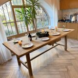 Solid wood farmhouse table with 2 extensions