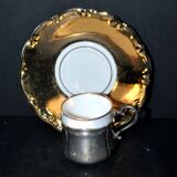 Precious cup in German porcelain and solid silver 835S BP Württemberg