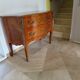 Louis XV commode - 2 drawers - floral marquetry - bronze ornament - 1950