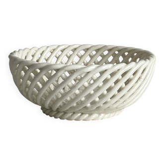 white openwork ceramic cup