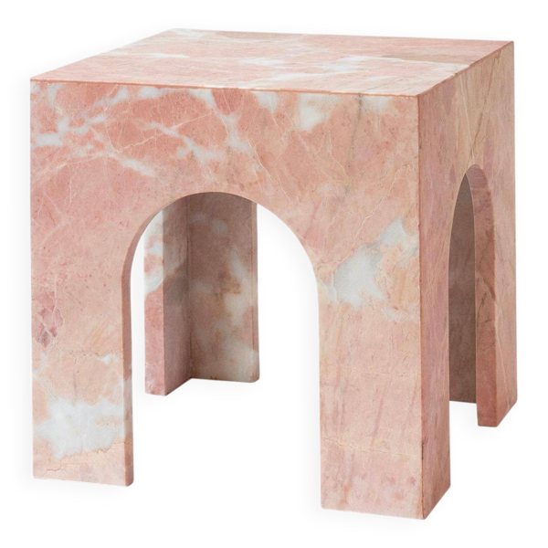 Table d'appoint en marbre rose
