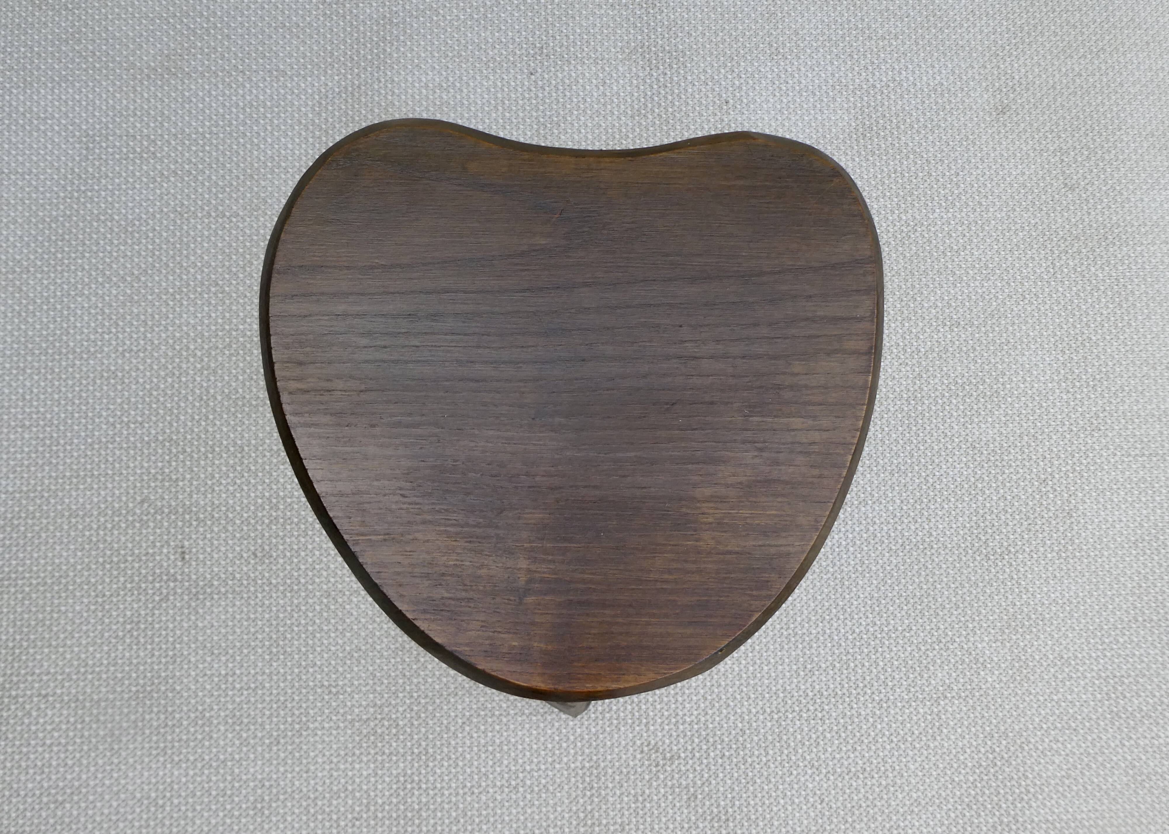 Tripod stool in solid wood, around 1960.