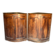 Pair of antique quarter-round corner cabinets in solid wood – Louis XV style
